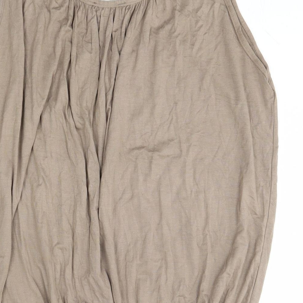 Body2Body Womens Brown  Viscose Basic Tank Size 2XL Round Neck