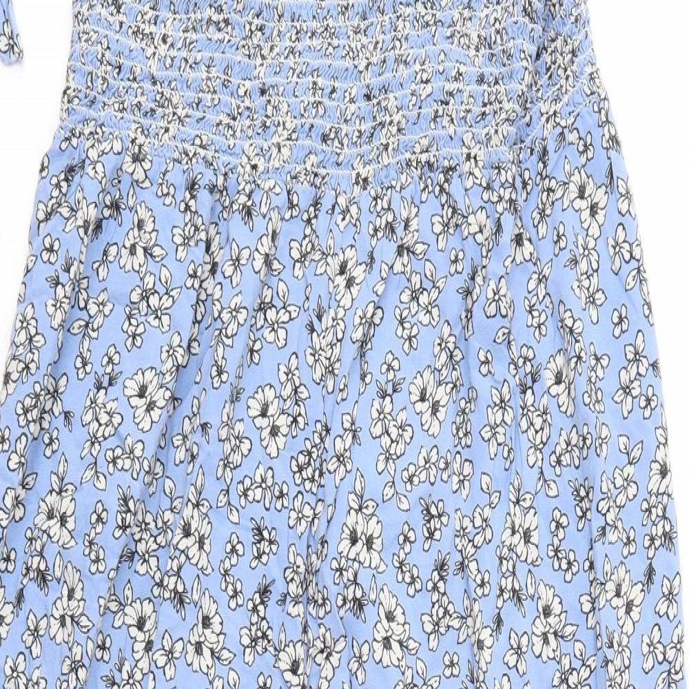 New Look Womens Blue Floral Viscose Jumpsuit One-Piece Size 18