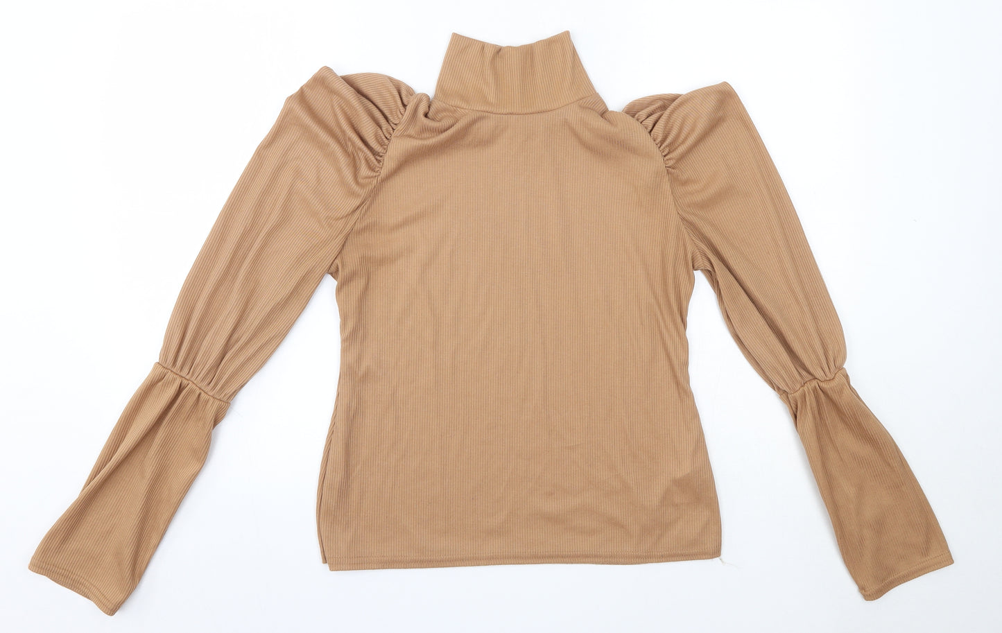 Boohoo Womens Brown  Polyester Basic Blouse Size 16 High Neck