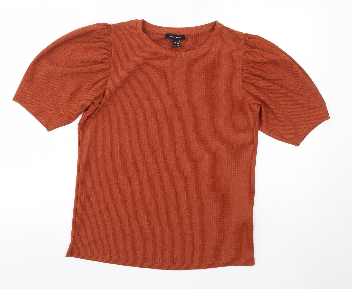 New Look Womens Orange  Polyester Basic Blouse Size 16 Round Neck
