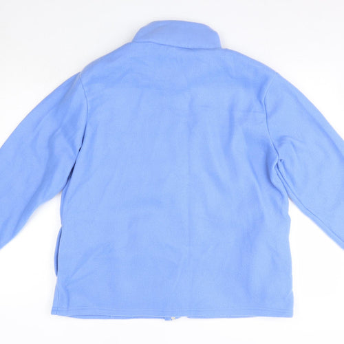 Anne de Lancay Womens Blue High Neck  Polyester Full Zip Jumper Size M