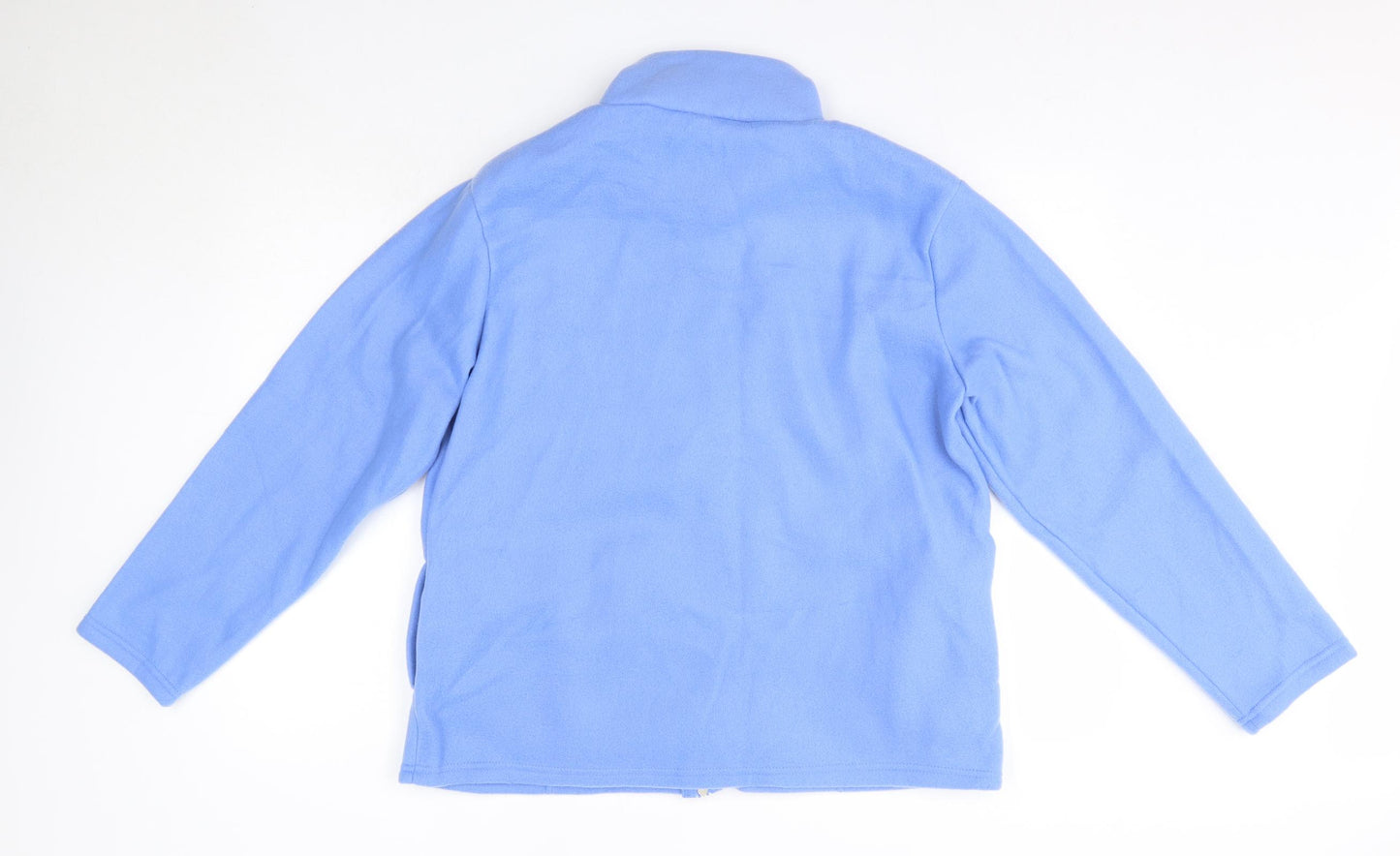 Anne de Lancay Womens Blue High Neck  Polyester Full Zip Jumper Size M