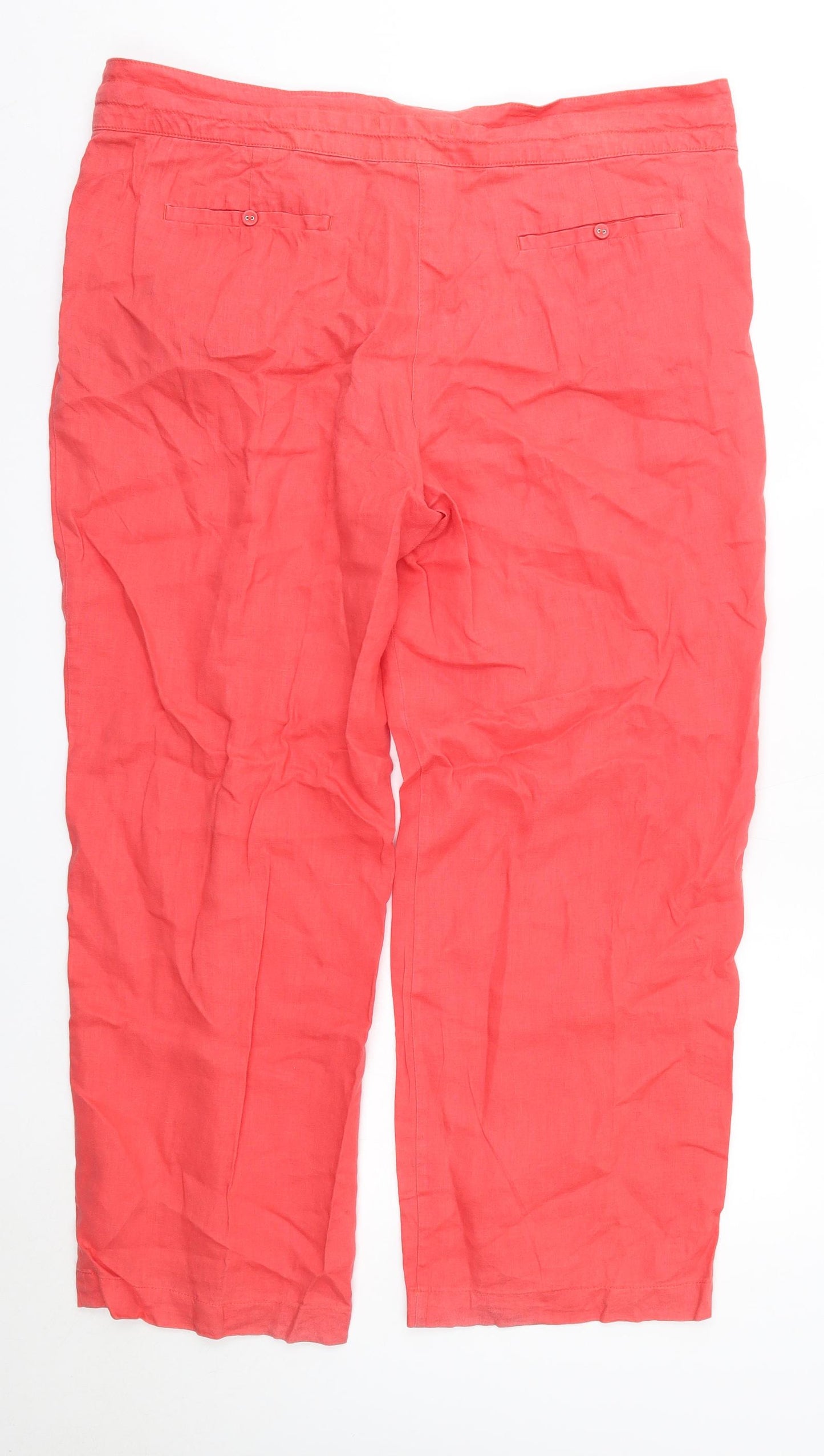 TU Womens Pink  Linen Trousers  Size 18 L28 in Regular