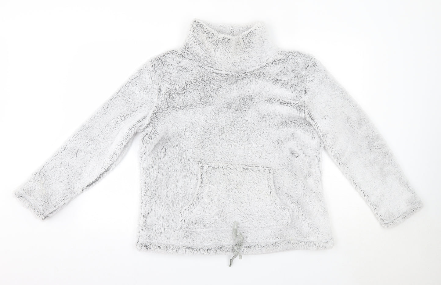 M&S Womens Grey Solid Polyester Top Pyjama Top Size 14