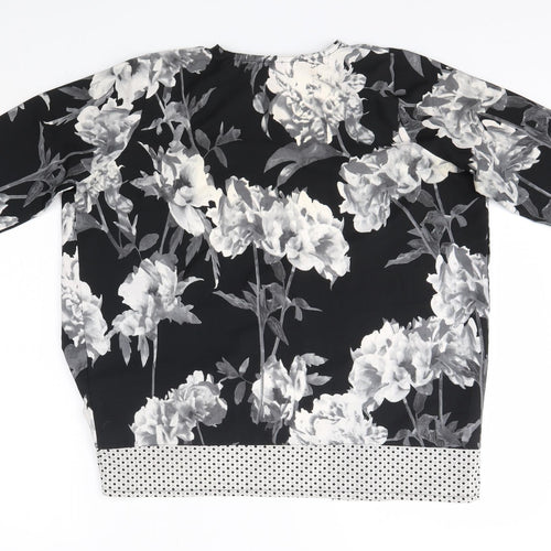 Miss Evie Girls Black V-Neck Floral Polyester Cardigan Jumper Size 11-12 Years