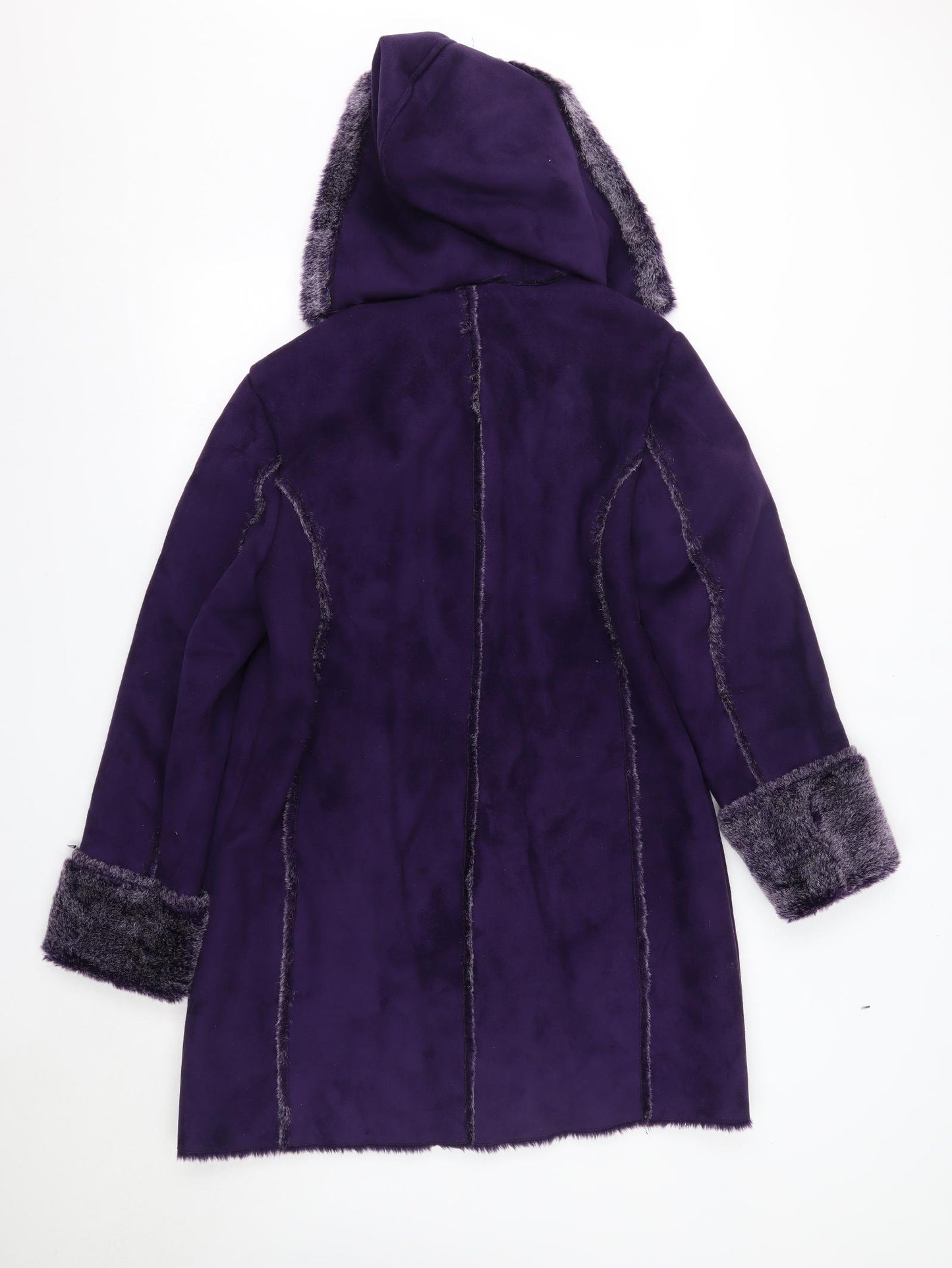 Centigrade Womens Purple   Overcoat Coat Size M   - Faux Fur