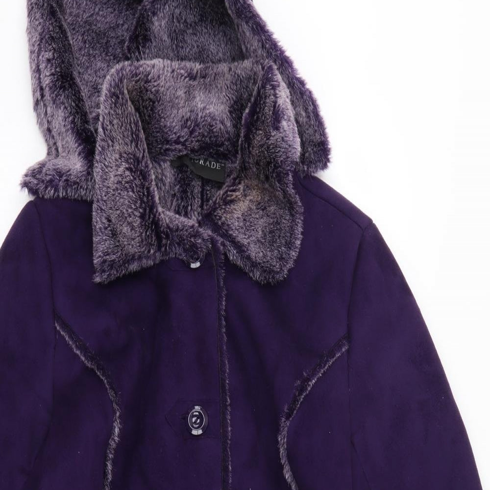 Centigrade Womens Purple   Overcoat Coat Size M   - Faux Fur
