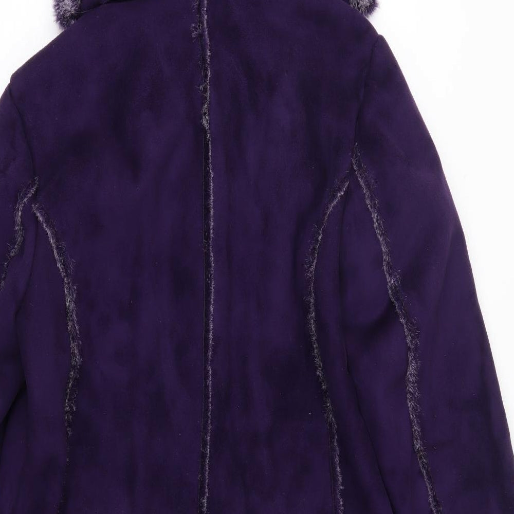 Centigrade Womens Purple   Overcoat Coat Size M   - Faux Fur