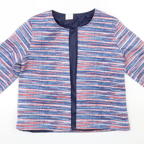 Anne de Lancay Womens Blue Striped  Jacket  Size M