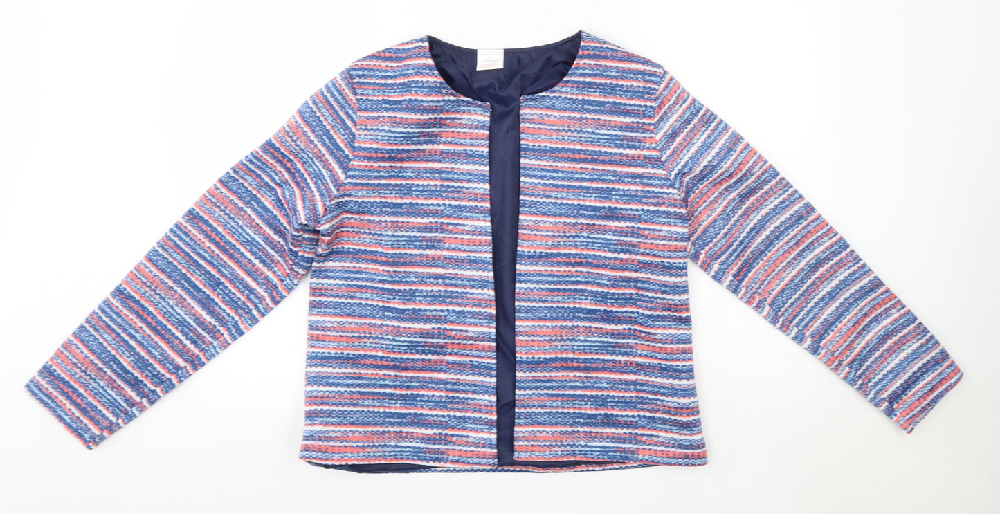 Anne de Lancay Womens Blue Striped  Jacket  Size M