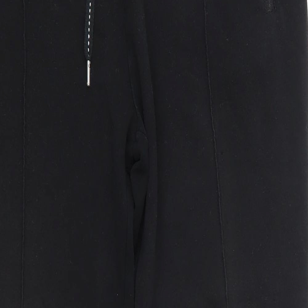 M&S Womens Black  Cotton Trousers  Size 14 L27 in Regular  - Short