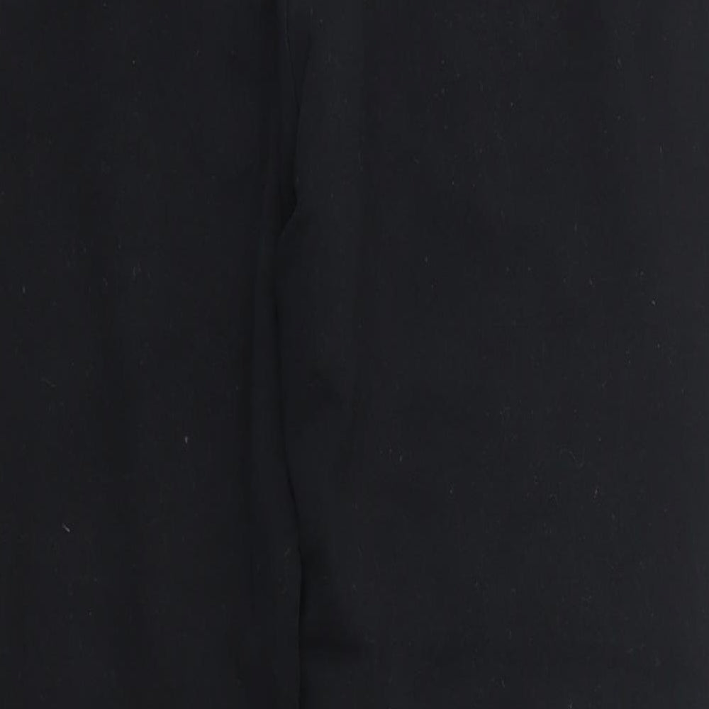 M&S Womens Black  Cotton Trousers  Size 14 L27 in Regular  - Short