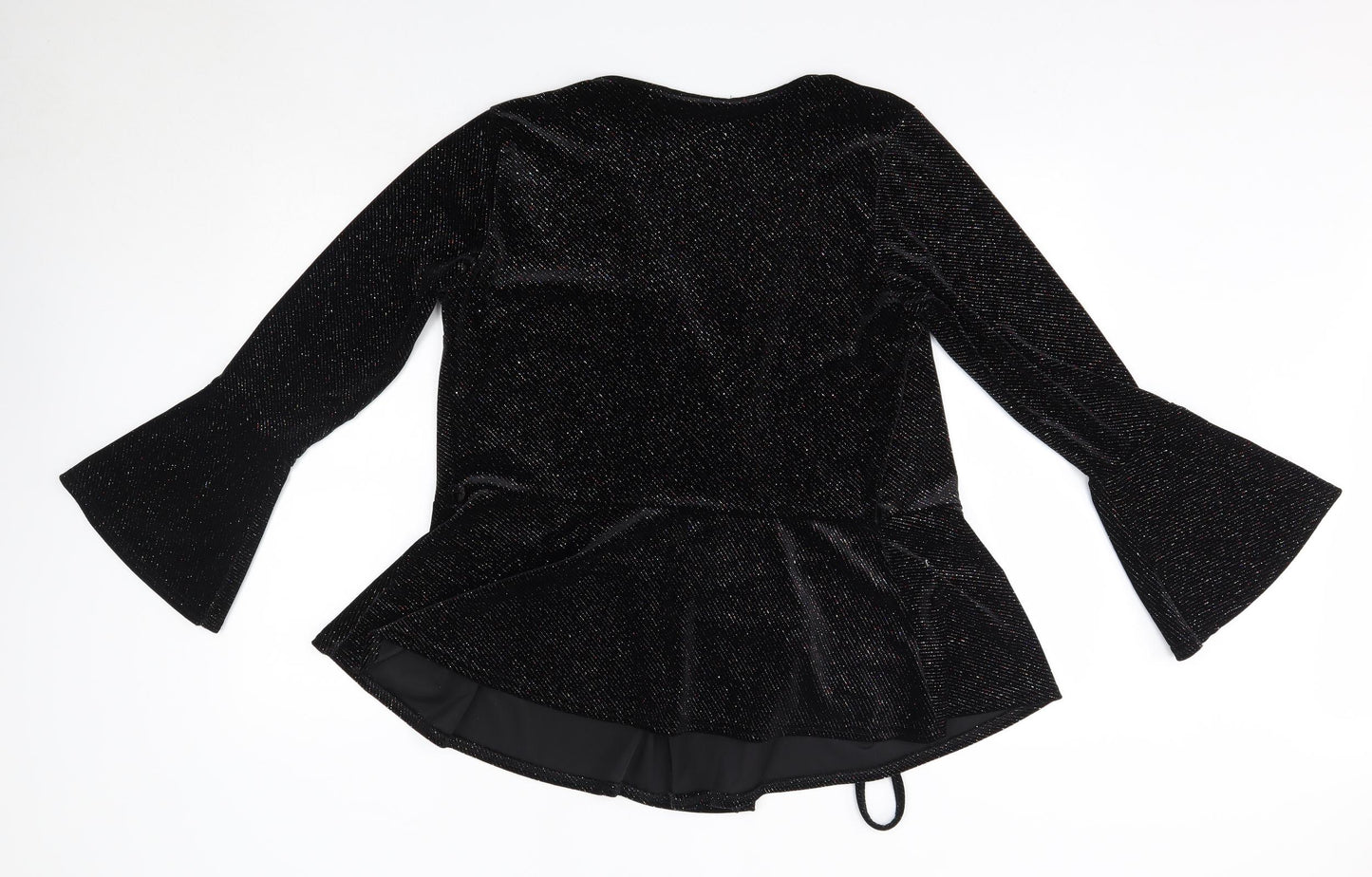 Quiz Womens Black V-Neck  Polyester Cardigan Jumper Size 16