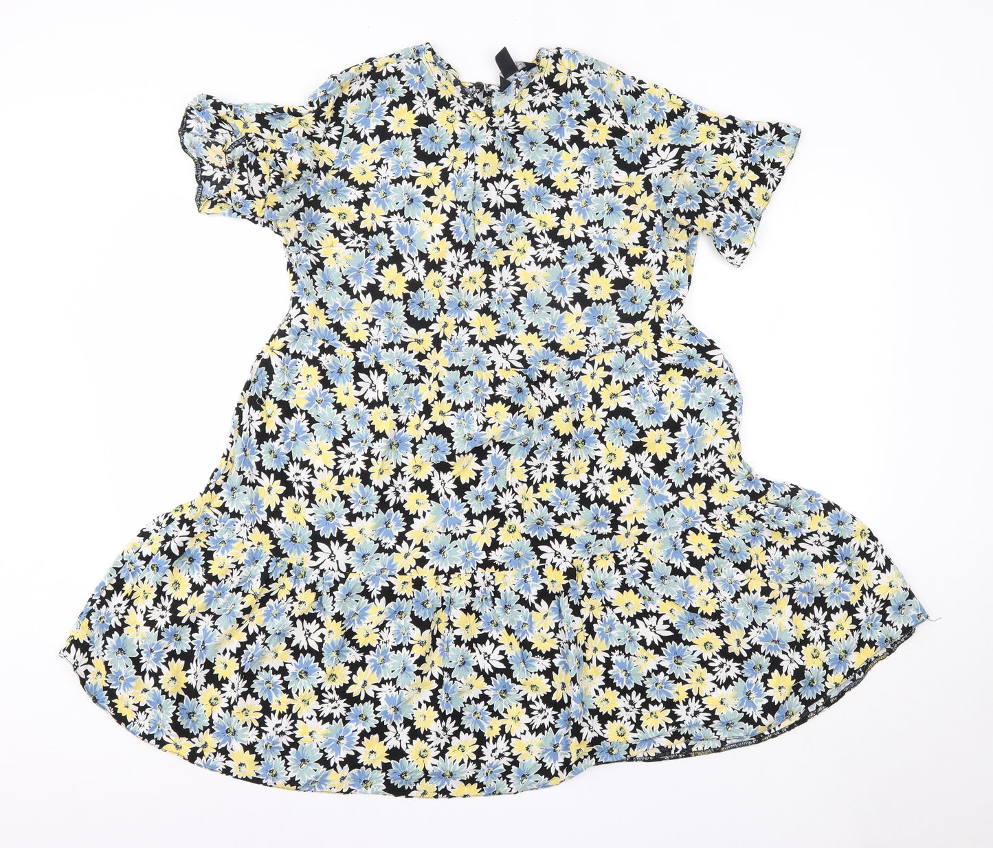 New Look Womens Multicoloured Floral Viscose A-Line  Size 16  Round Neck
