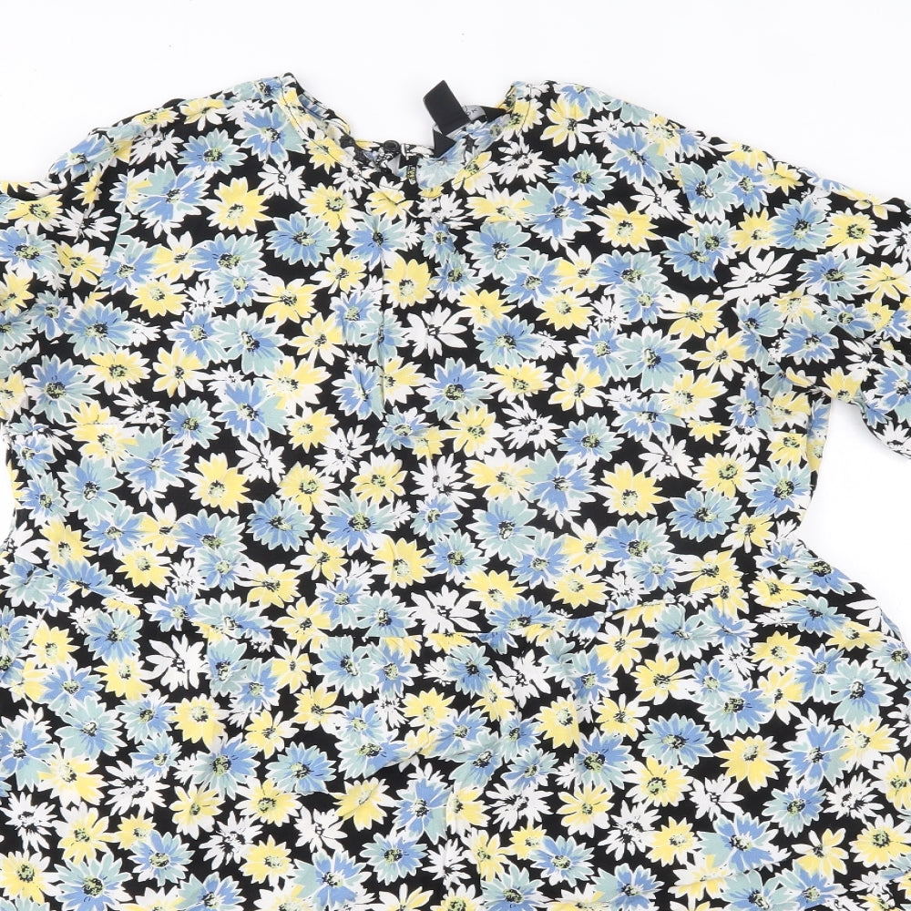New Look Womens Multicoloured Floral Viscose A-Line  Size 16  Round Neck