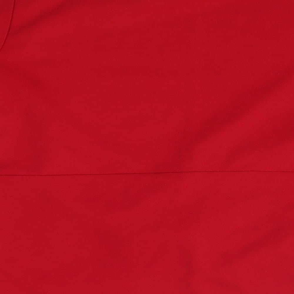 Boohoo Womens Red  Polyester Basic Blouse Size 16 Round Neck