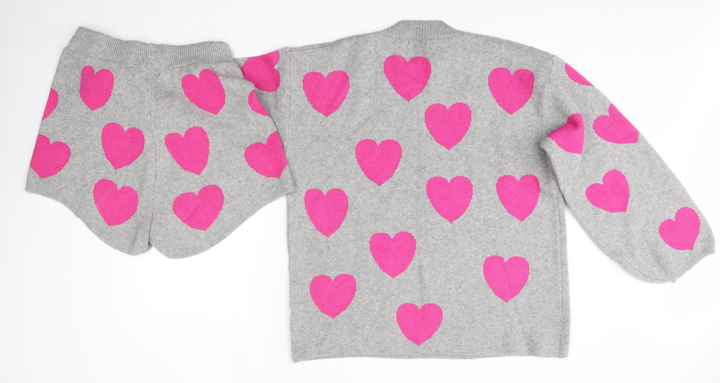 Nasty Gal Womens Grey Solid Viscose Top Pyjama Set Size M