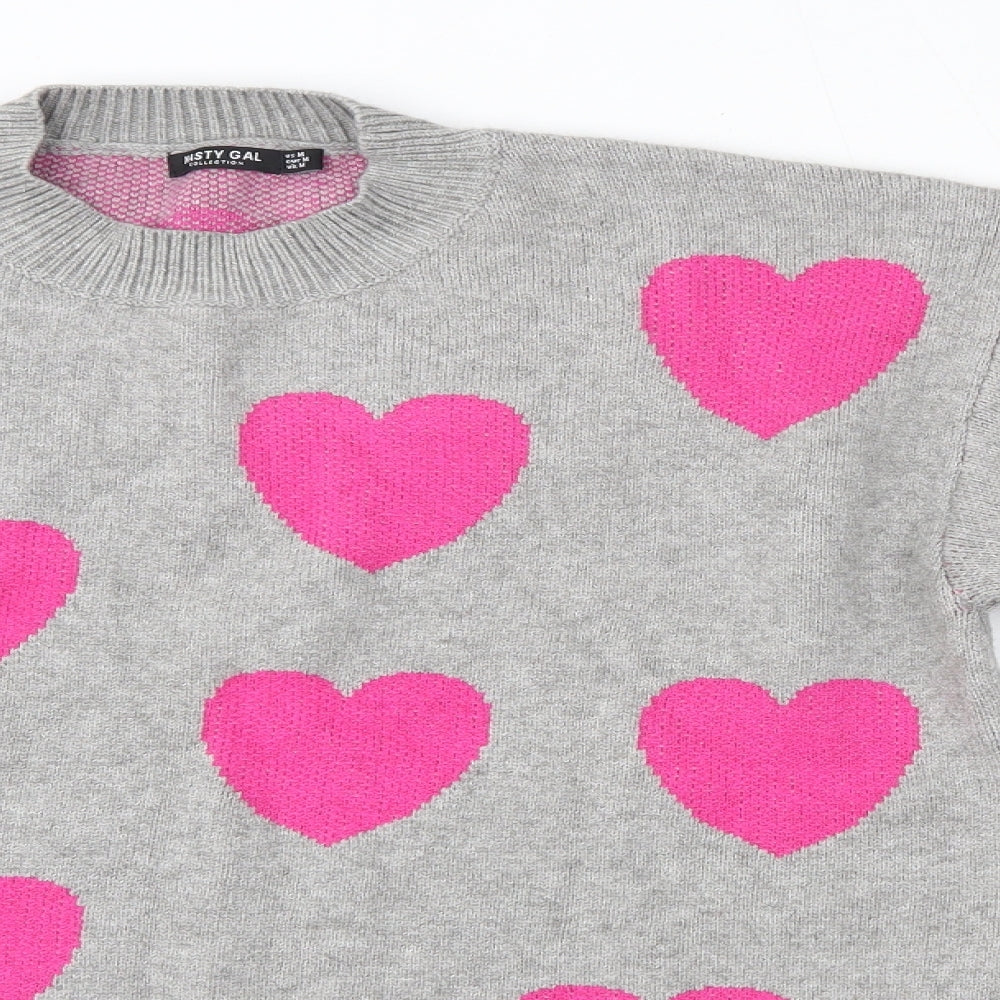 Nasty Gal Womens Grey Solid Viscose Top Pyjama Set Size M