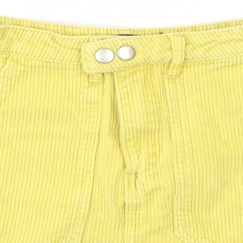 Missguided Womens Yellow  Cotton A-Line Skirt Size 6