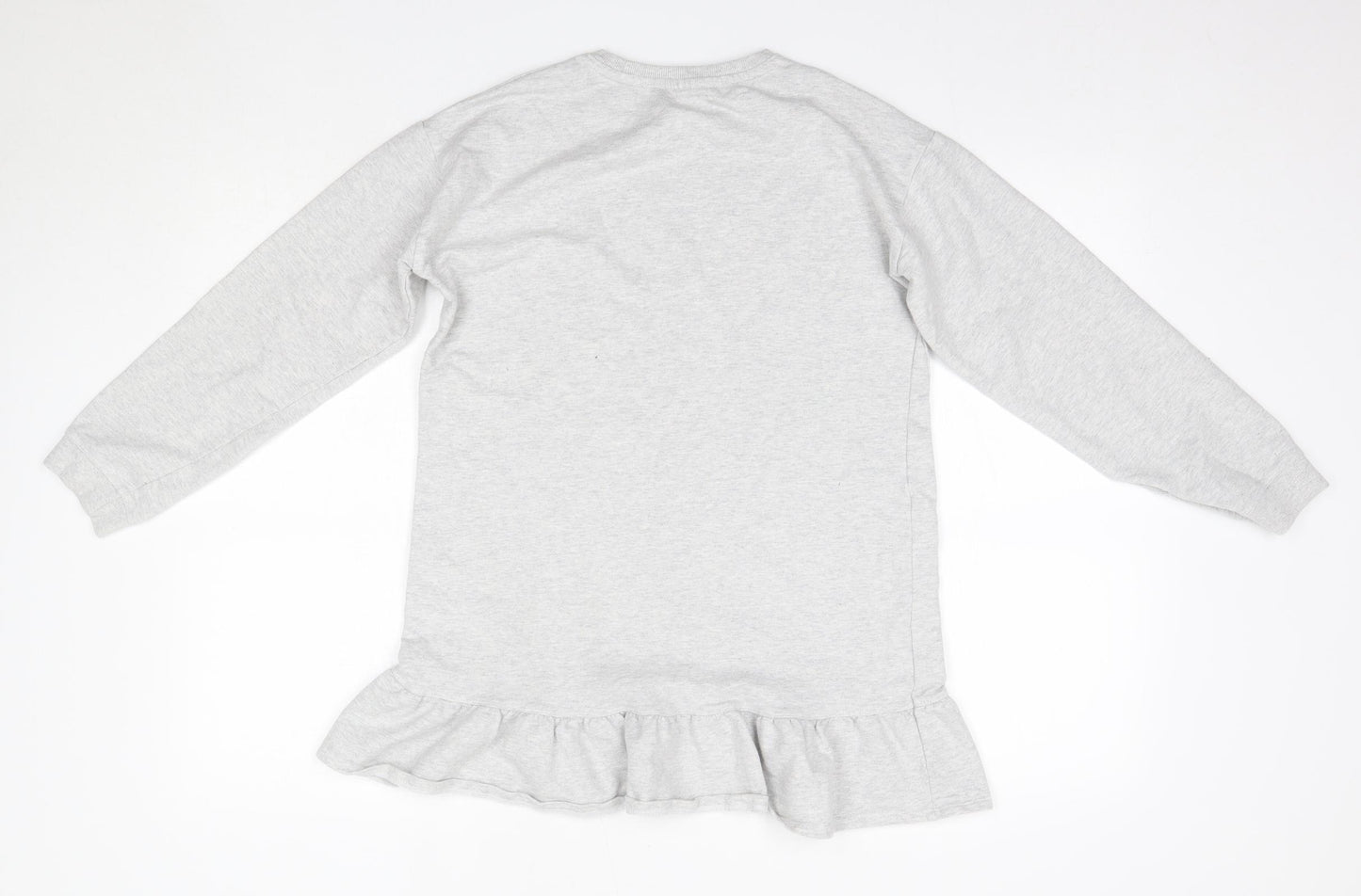 George Girls Grey  Cotton Jumper Dress  Size 12-13 Years  Round Neck
