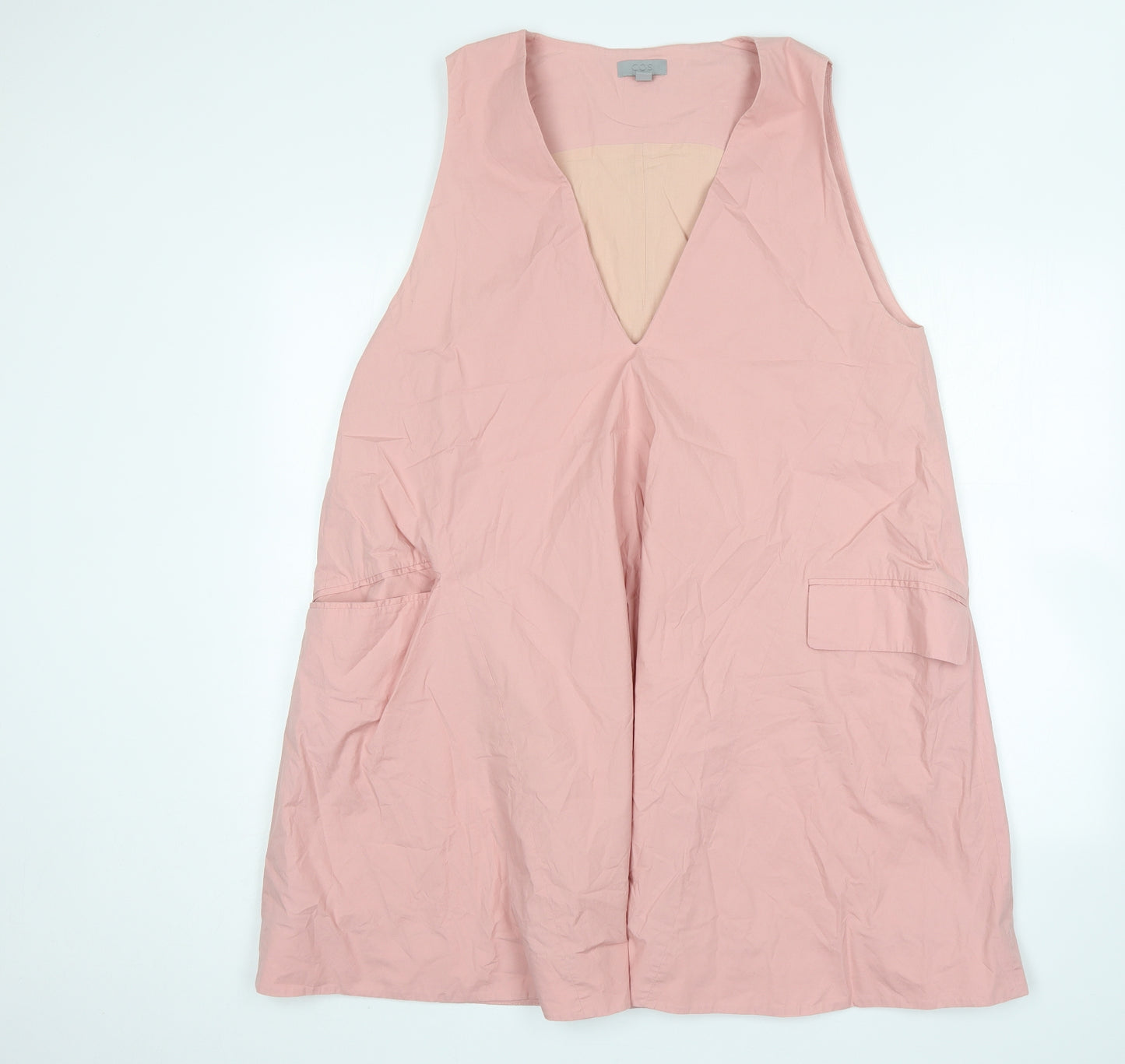 COS Womens Pink  Cotton A-Line  Size 14  V-Neck