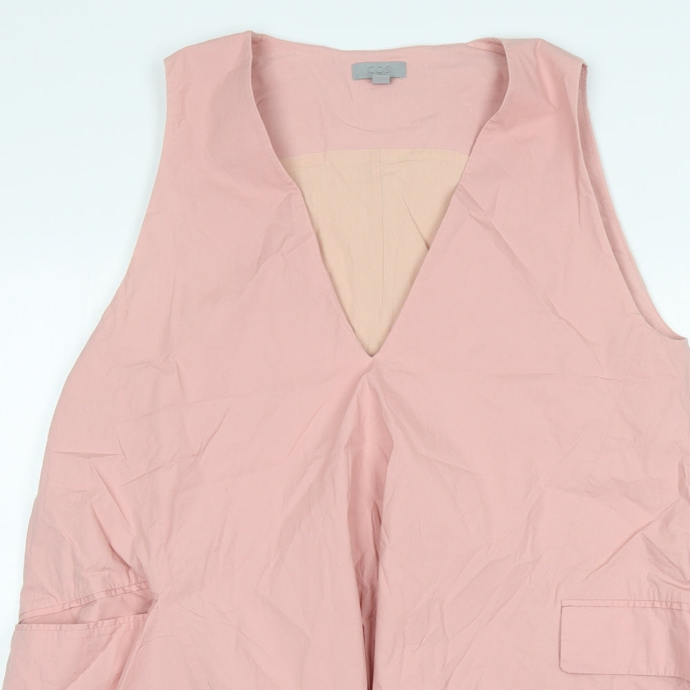 COS Womens Pink  Cotton A-Line  Size 14  V-Neck