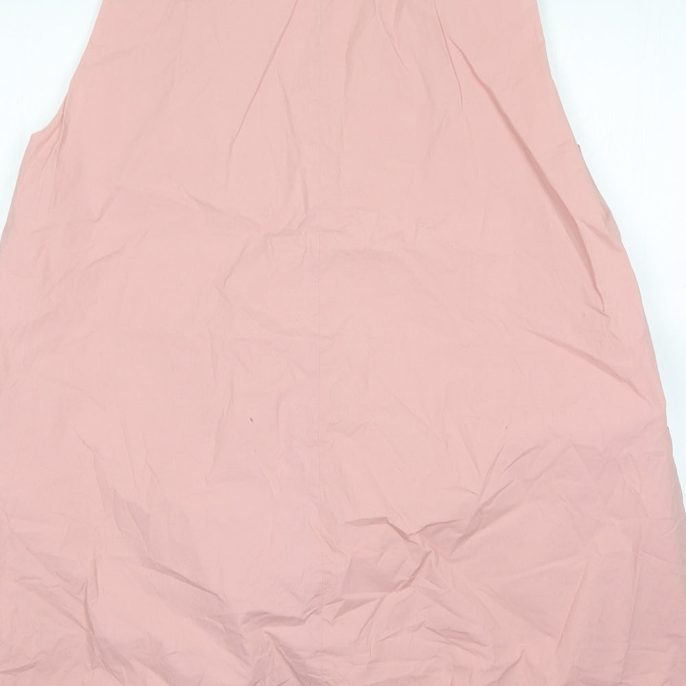 COS Womens Pink  Cotton A-Line  Size 14  V-Neck