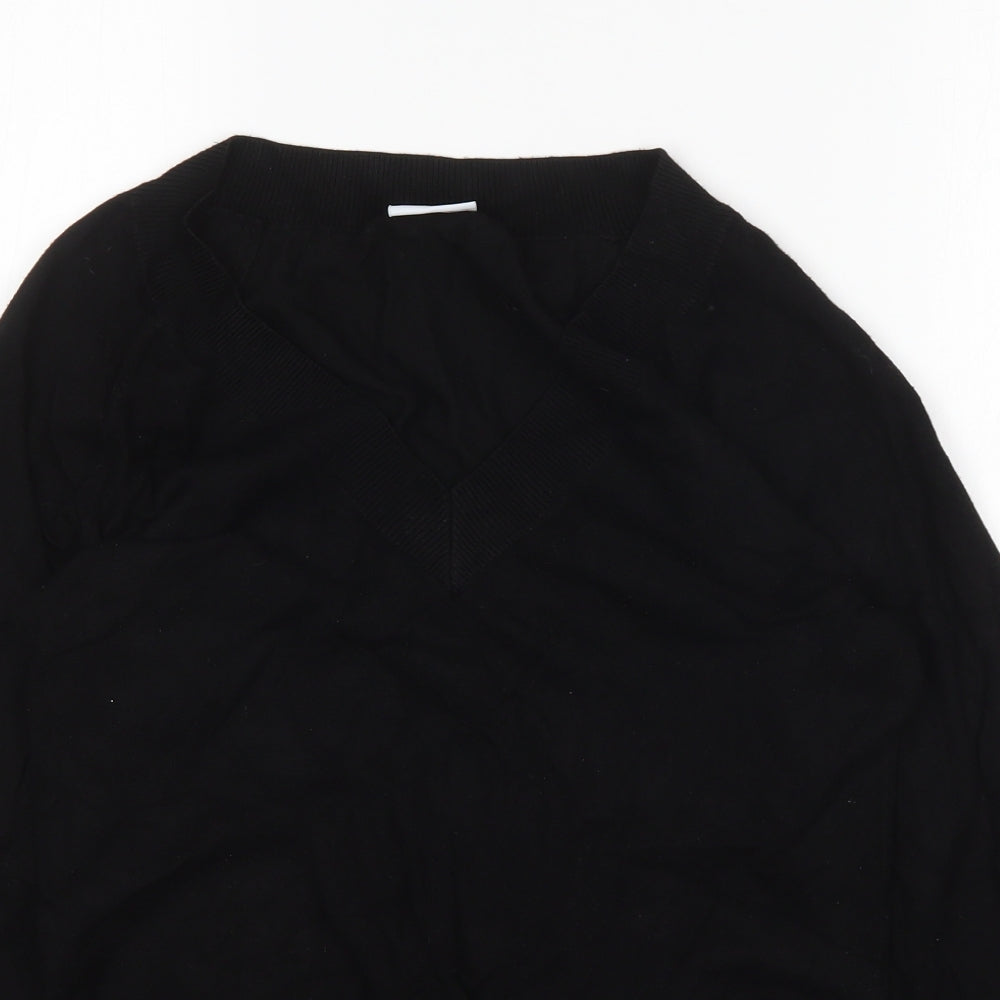 ETHEL AUSTIN Womens Black V-Neck   Pullover Jumper Size 14