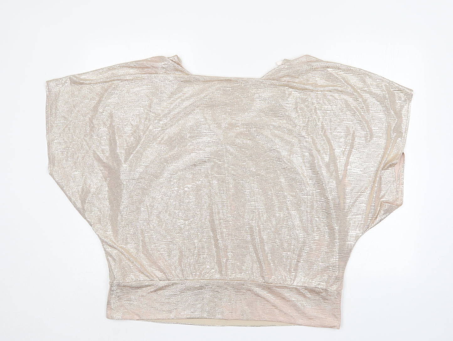 New Look Womens Gold  Polyester Basic Blouse Size 18 V-Neck