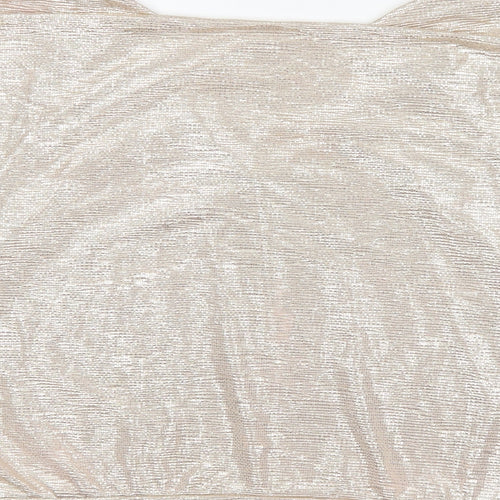 New Look Womens Gold  Polyester Basic Blouse Size 18 V-Neck