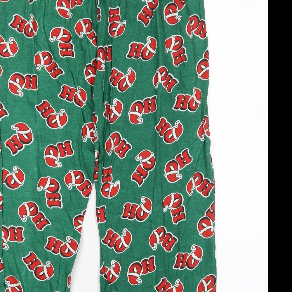 Preworn Mens Multicoloured  Polyester  Pyjama Pants Size L   - Christmas