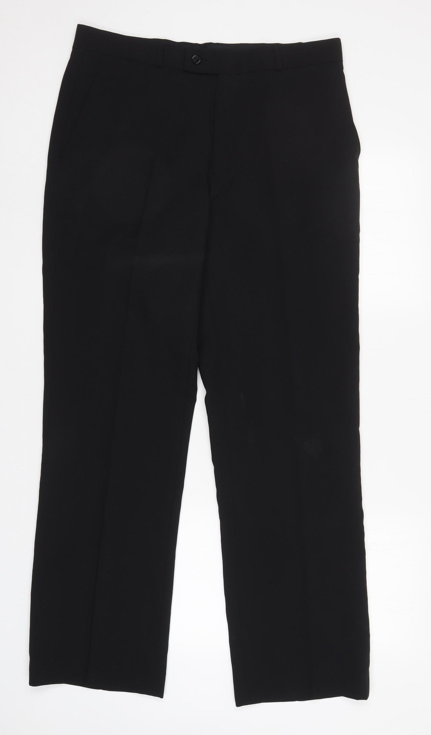 George Mens Black  Polyester Trousers  Size 34 L31 in Regular