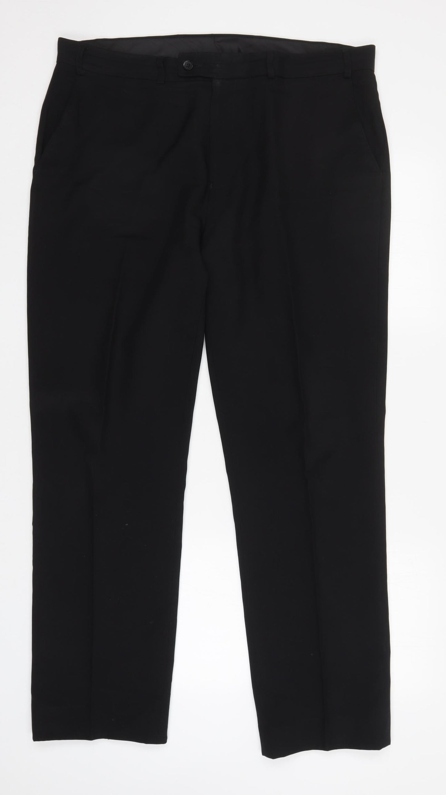 George Mens Black  Polyester Trousers  Size 38 L33 in Regular