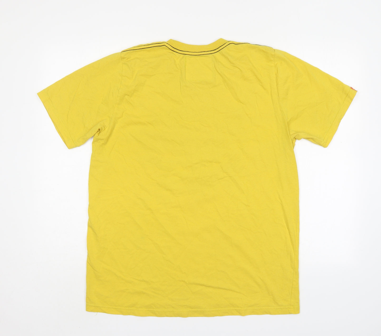 harleeken Mens Yellow    T-Shirt Size XL Round Neck