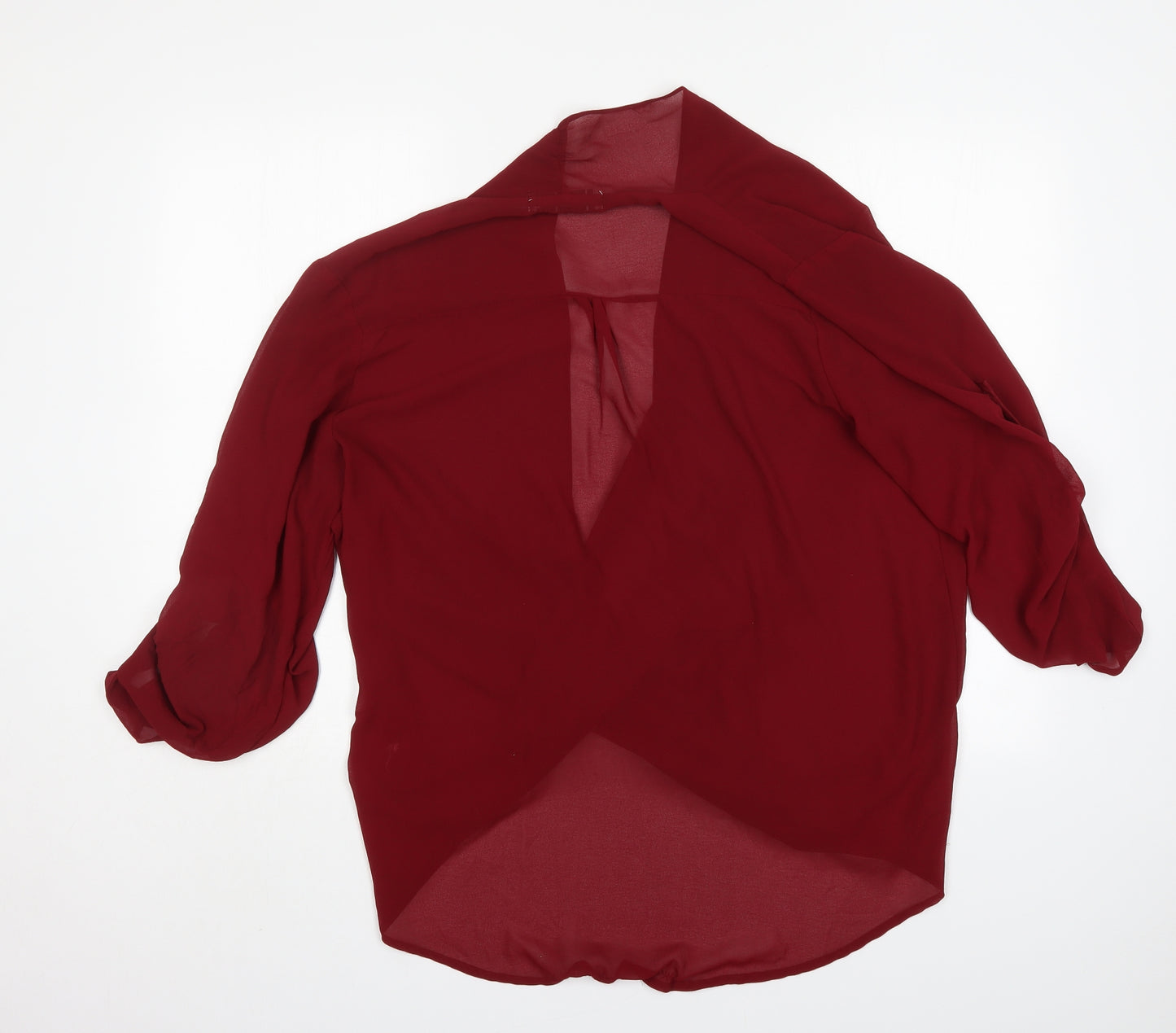 The Rockin Rev Womens Red   Basic Blouse Size 18 V-Neck