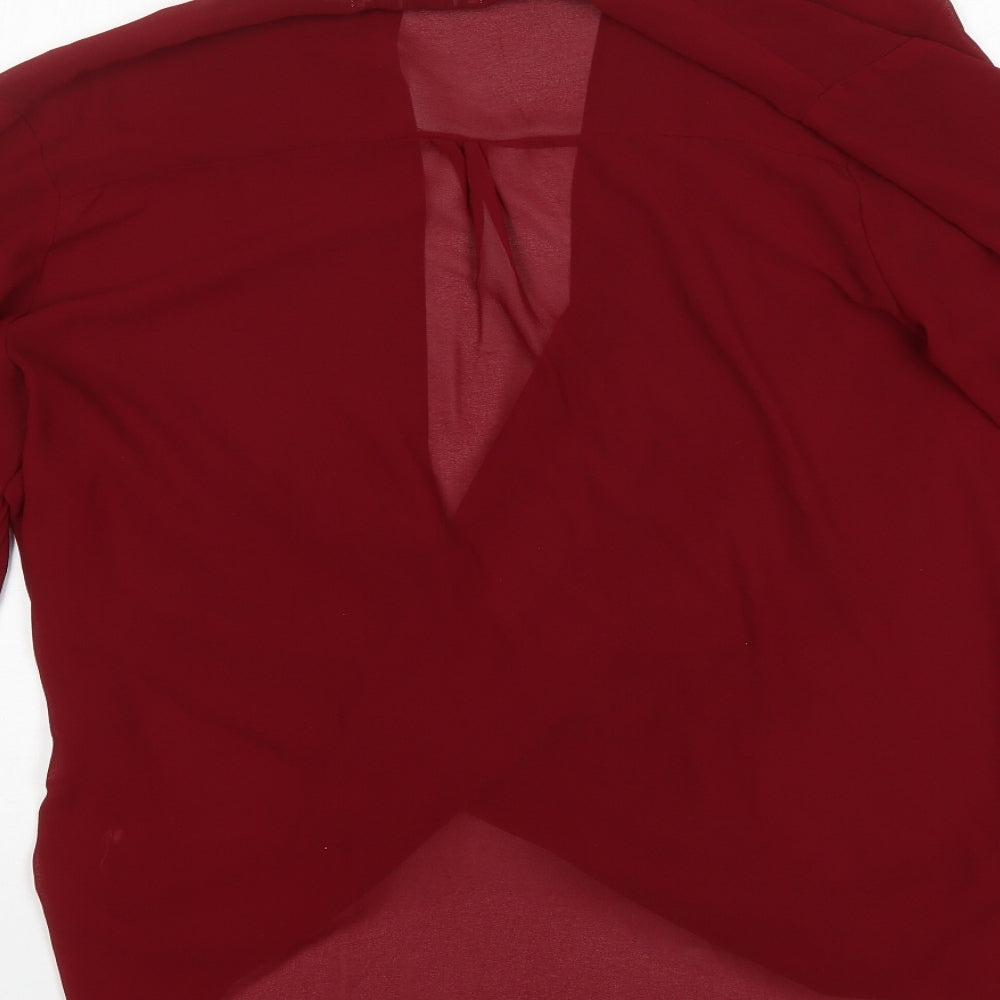 The Rockin Rev Womens Red   Basic Blouse Size 18 V-Neck