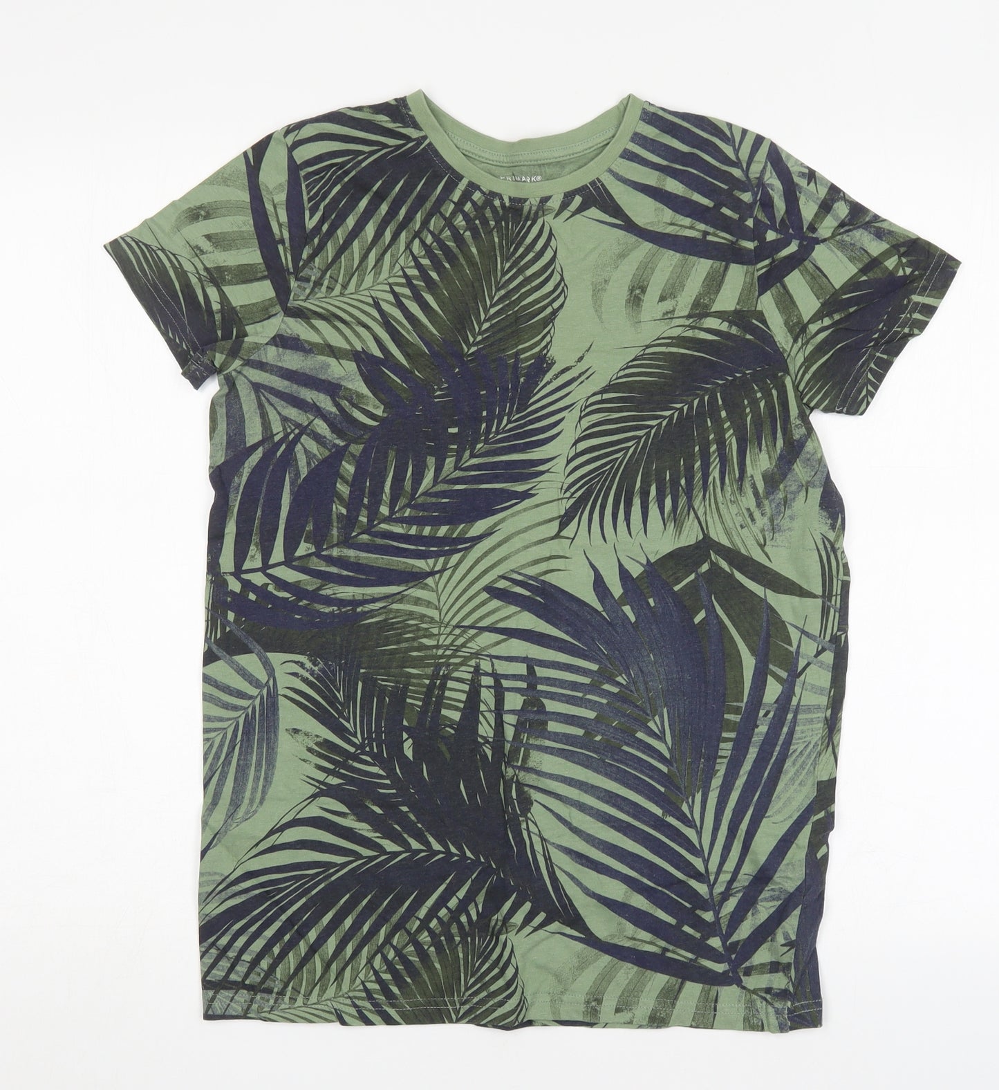 Primark Boys Multicoloured Floral Cotton Basic T-Shirt Size 13-14 Years Round Neck