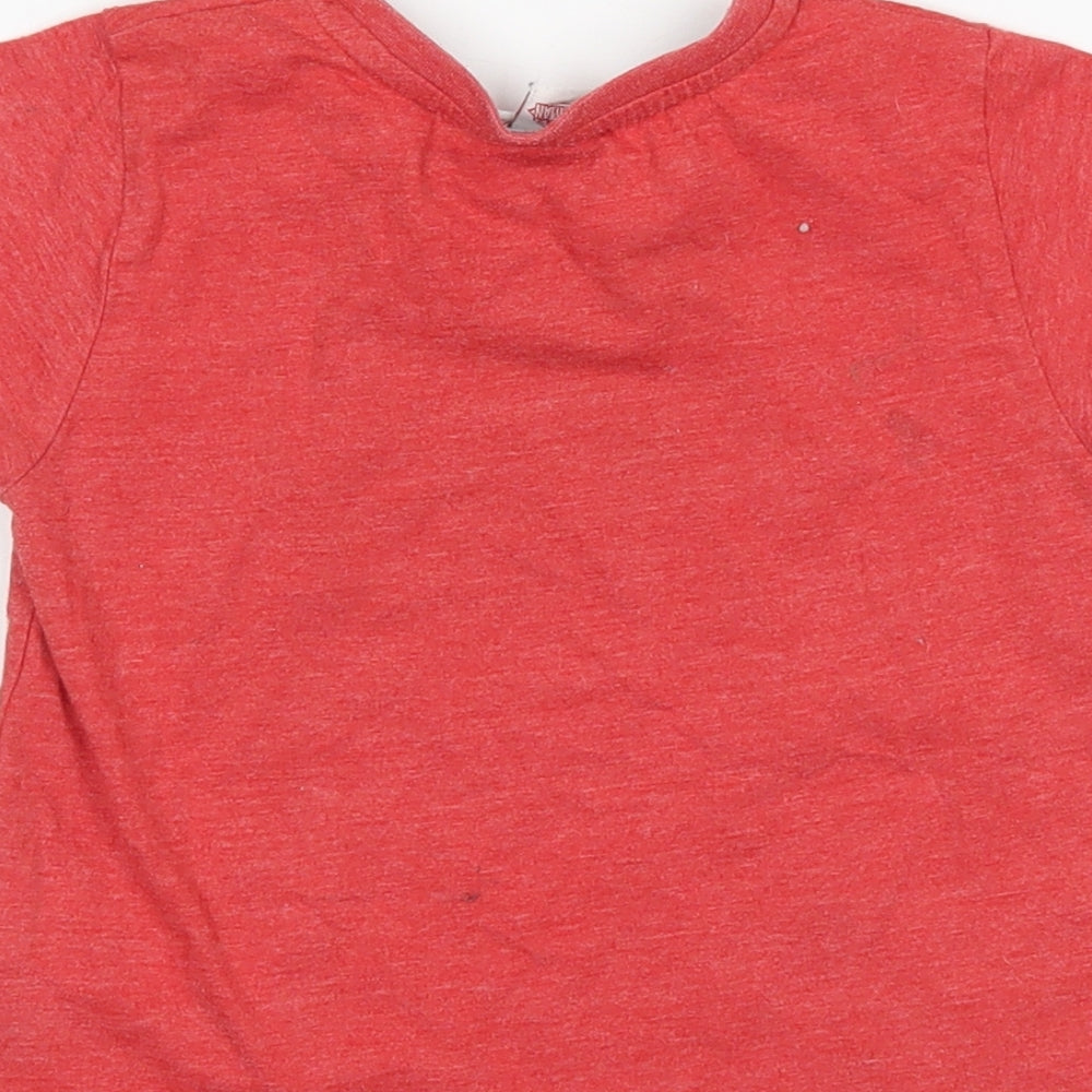 Preworn Boys Red   Basic T-Shirt Size 2-3 Years Round Neck  - Spiderman