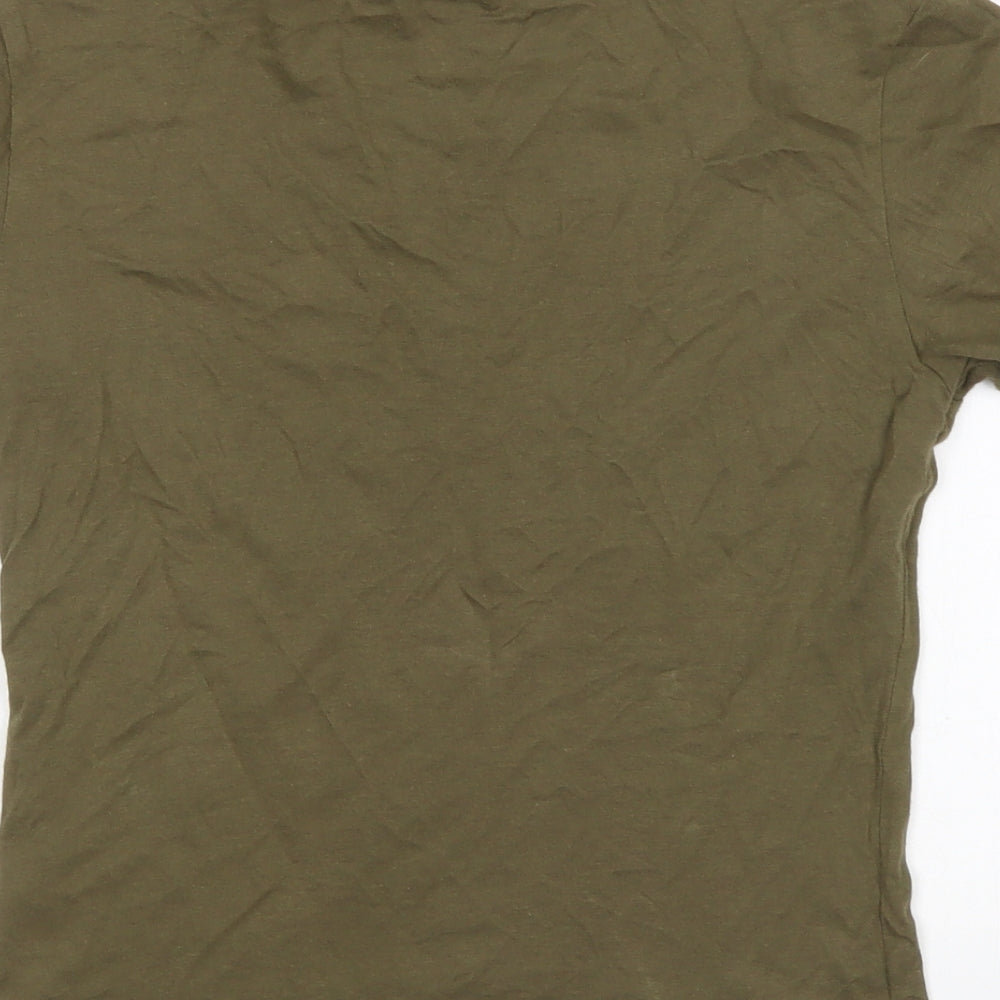 Jack Wills Womens Green  Cotton Basic T-Shirt Size 8 Round Neck