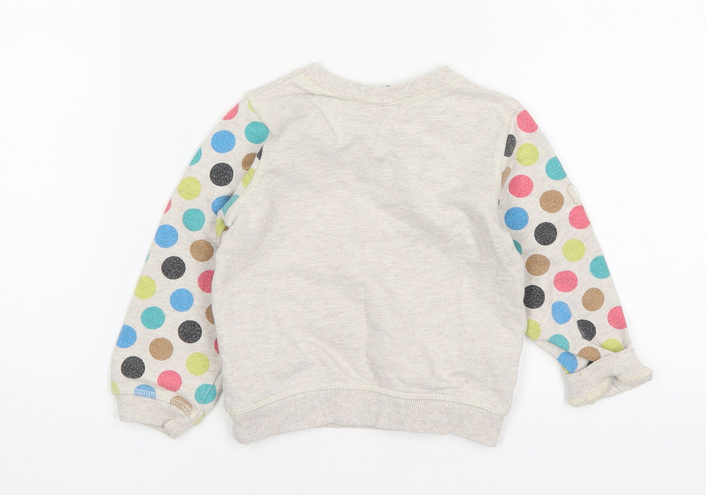 George Girls Multicoloured Polka Dot Cotton Pullover Jumper Size 18-24 Months   - Minnie Mouse