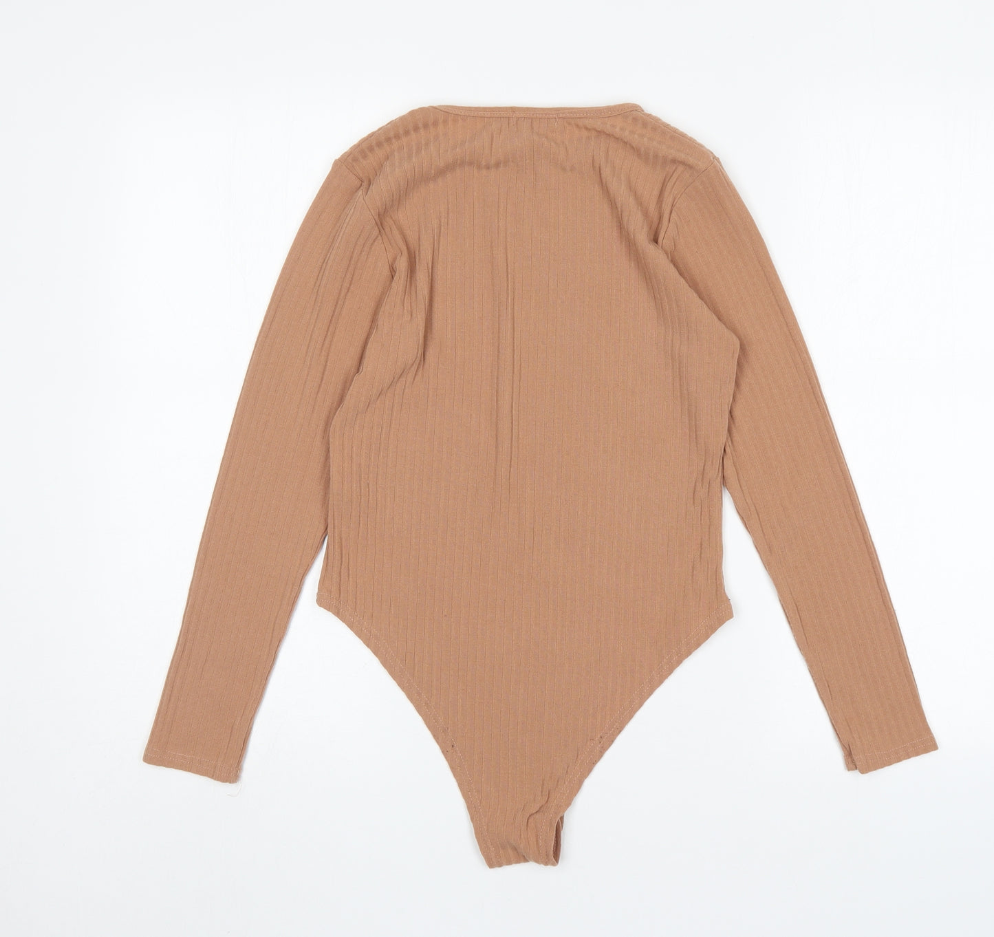 Boohoo Womens Beige  Polyester Bodysuit One-Piece Size 12