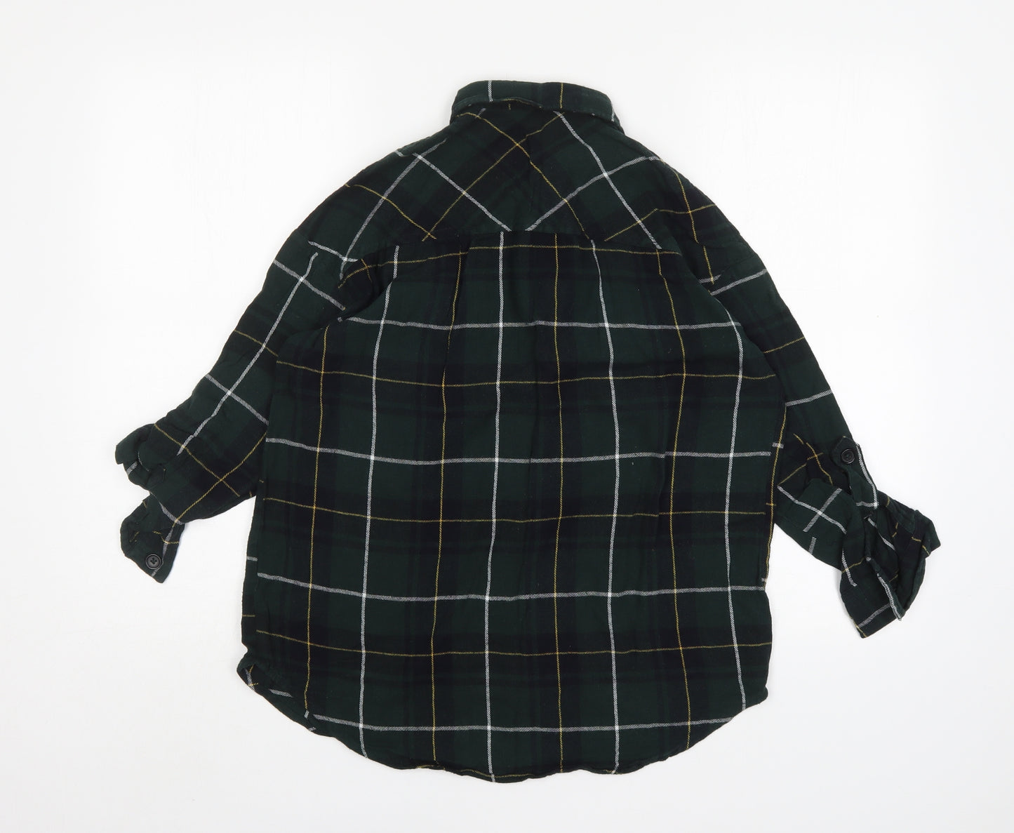 New Look Womens Multicoloured Plaid Cotton Basic Button-Up Size 8 Collared