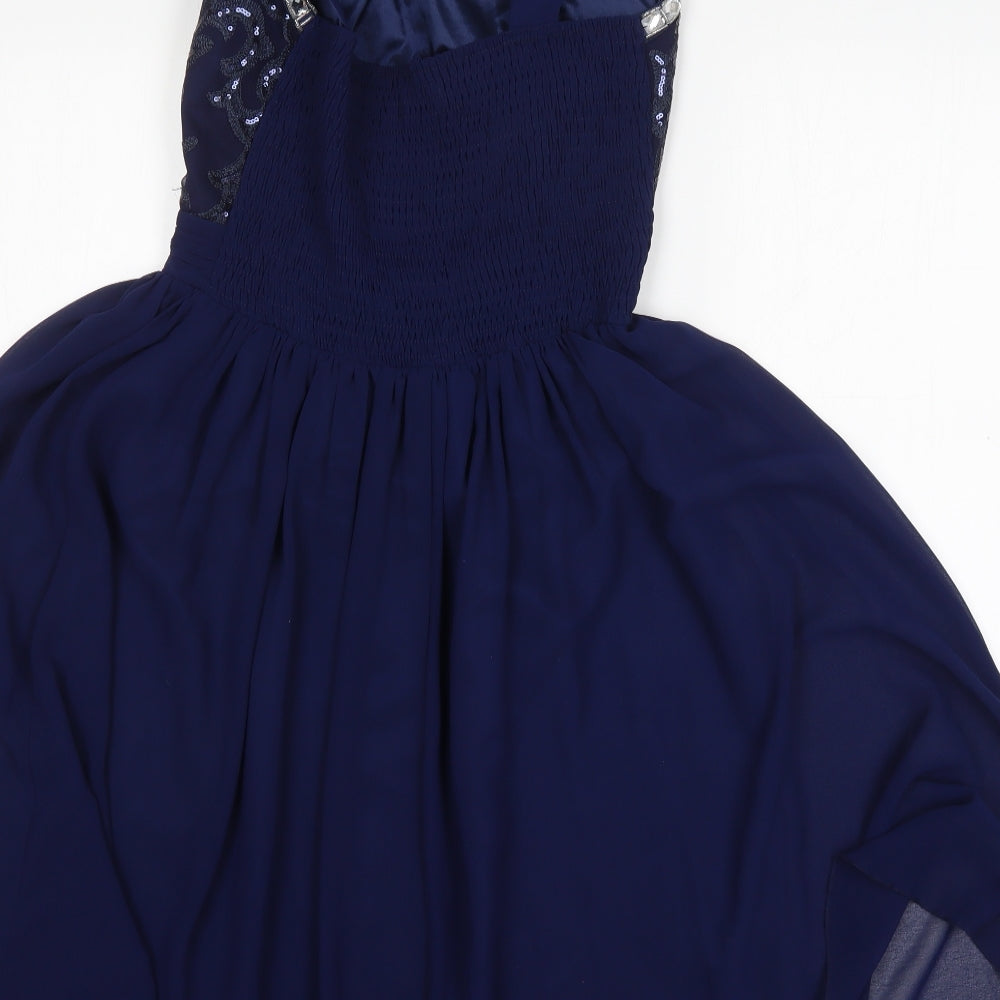 Chase 7 Womens Blue  Polyester Fit & Flare  Size 8  V-Neck