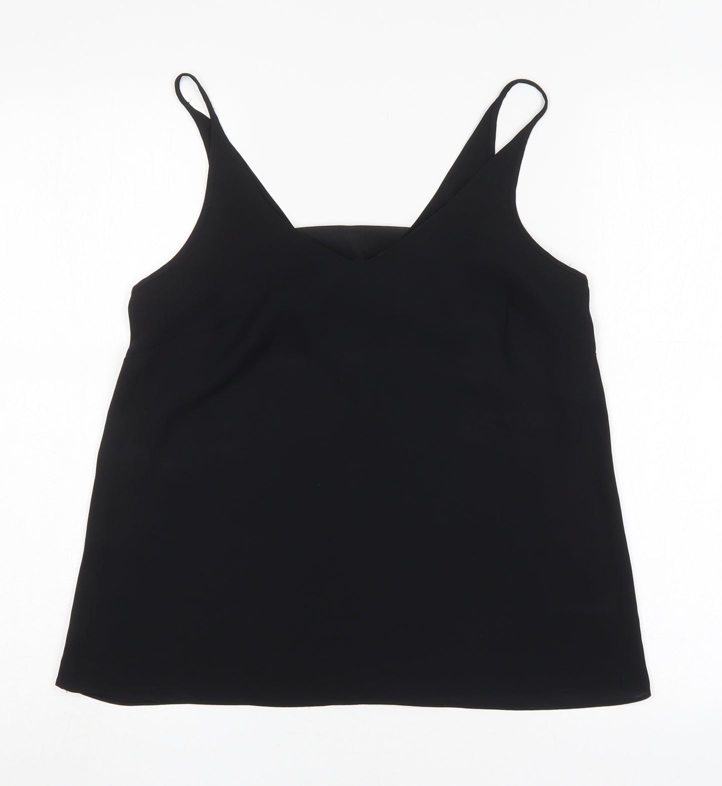 Papaya Womens Black  Polyester Basic Blouse Size 10 V-Neck