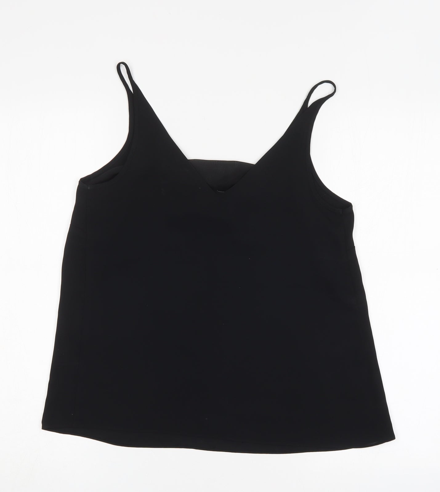 Papaya Womens Black  Polyester Basic Blouse Size 10 V-Neck