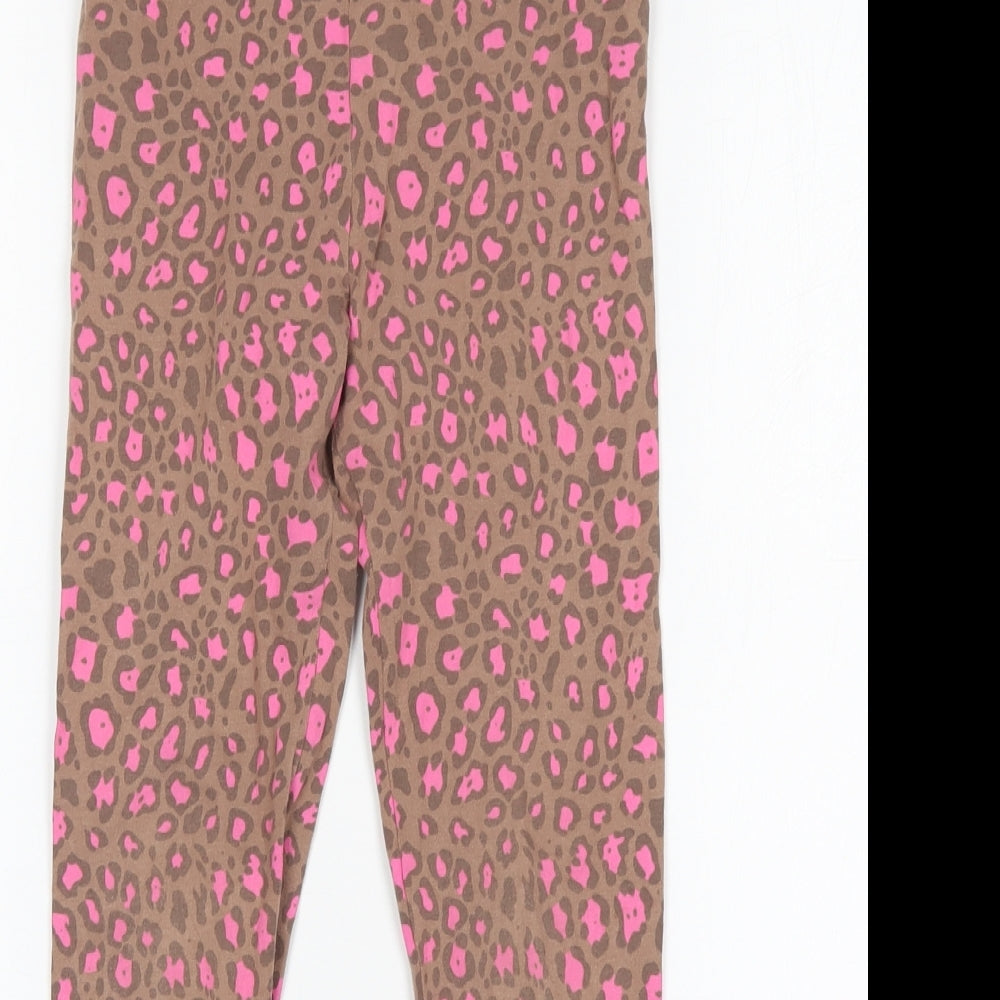 F&F Girls Multicoloured Animal Print Cotton Sweatpants Trousers Size 7-8 Years  Regular  - Leggings