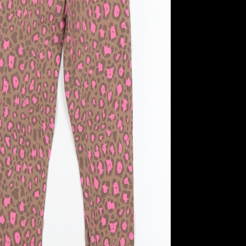 F&F Girls Multicoloured Animal Print Cotton Sweatpants Trousers Size 7-8 Years  Regular  - Leggings