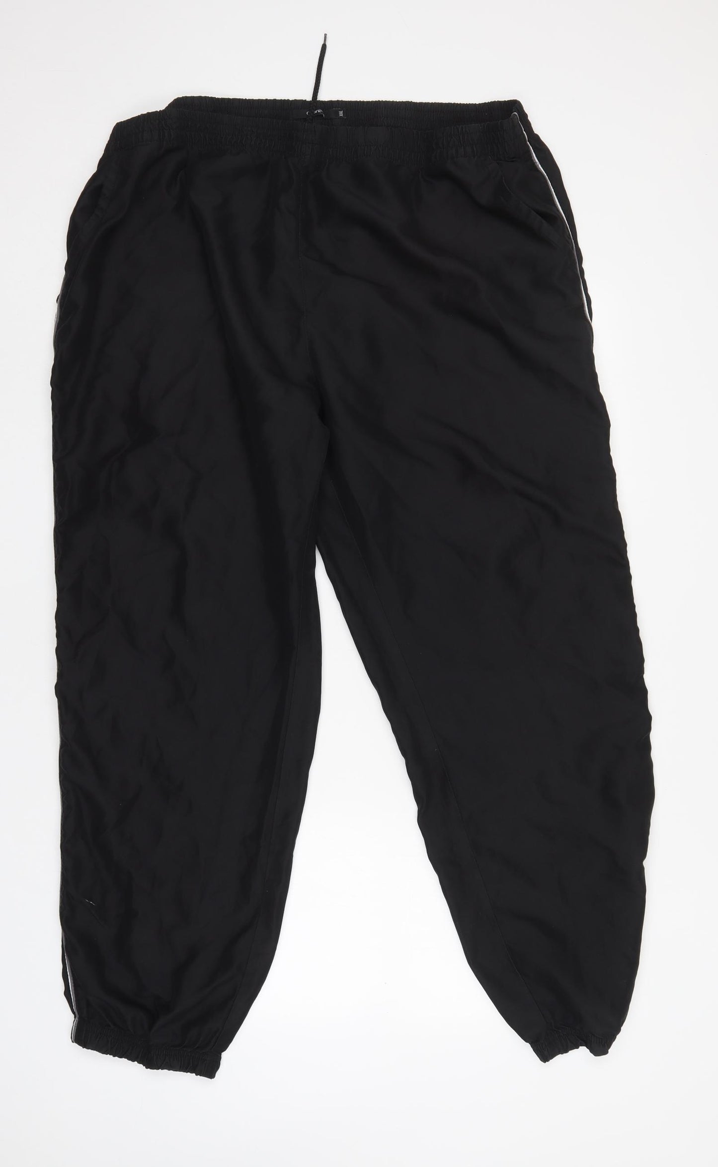 George Mens Black  Polyester Jogger Trousers Size 2XL L32 in Regular