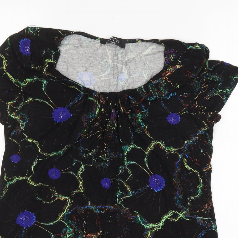 George Womens Multicoloured Floral Viscose Basic T-Shirt Size 12 Round Neck