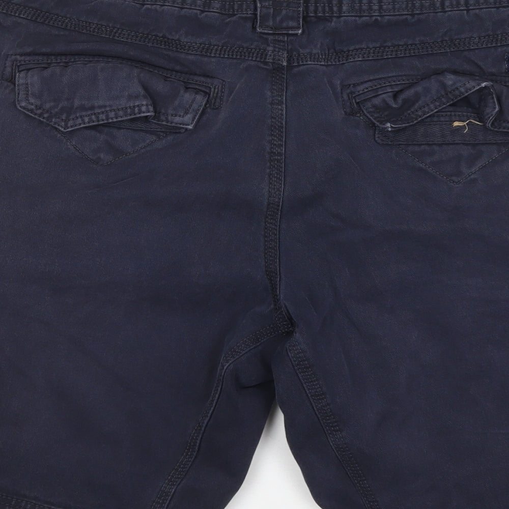 SoulCal&Co Mens Blue  Cotton Cargo Shorts Size L L10 in Regular